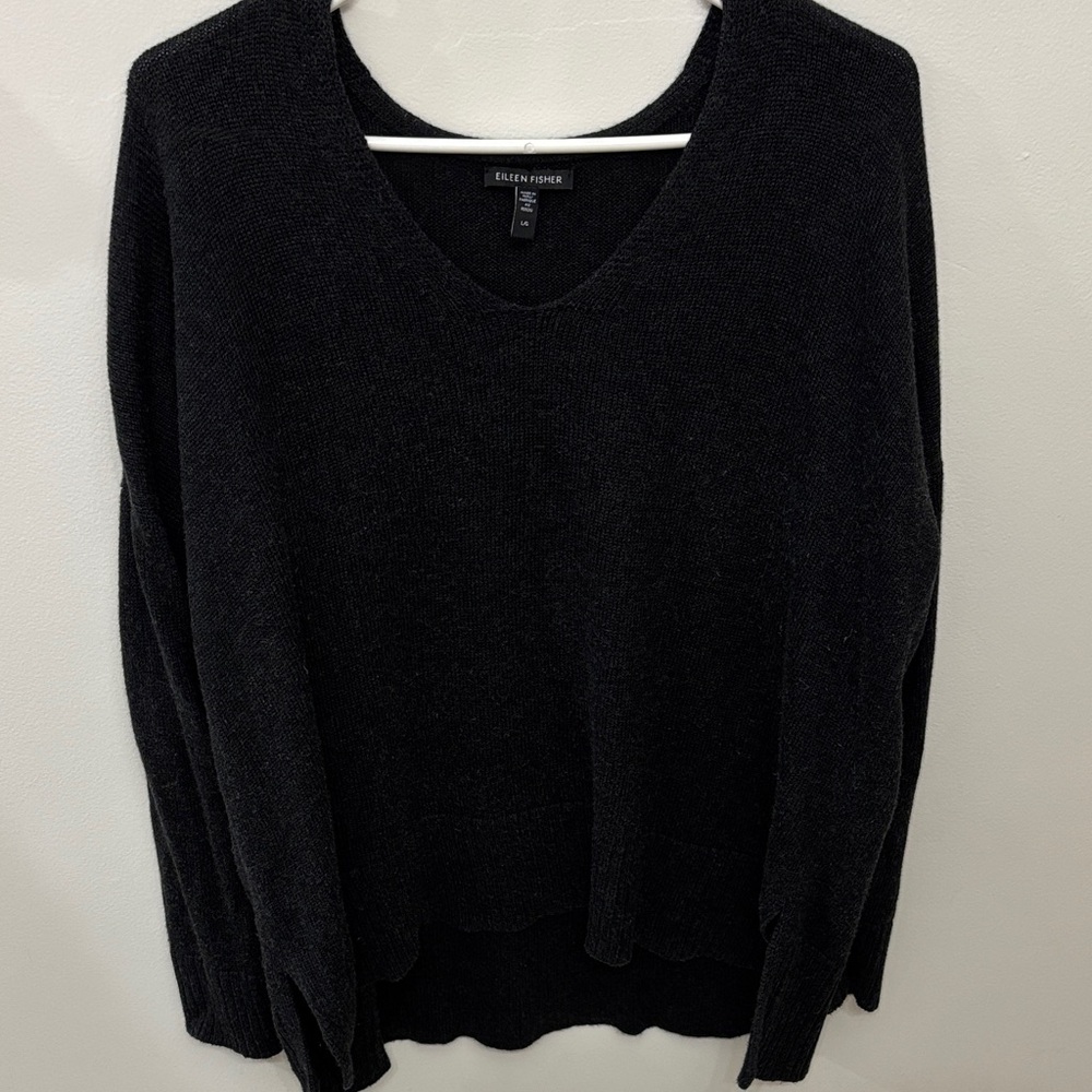 Eileen Fisher black V-Neck Sweater